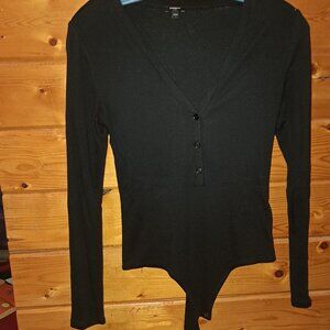 Express Black Bodysuit Size Small Long Sleeve